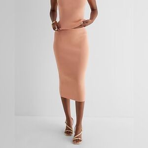 Express Midi Pencil Skirt Sweater Knit Ribbed Size M NWT